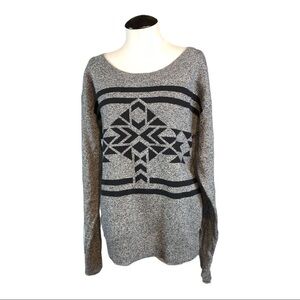 Wool sweater Gap womens small native southwestern print gray navajo scandanavian